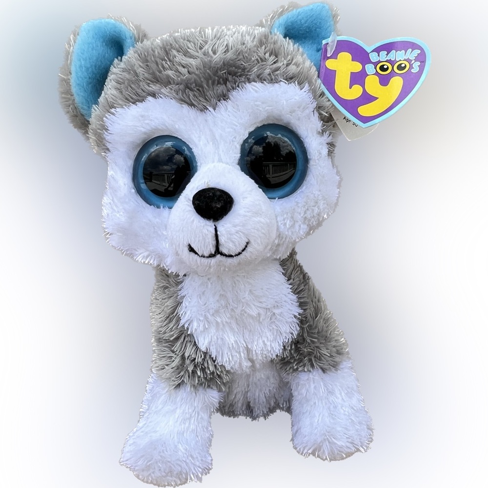 NWT Ty The Beanie Boo's Collection SLUSH the Husky Dog w/ SOLID Eyes 2011 Editio